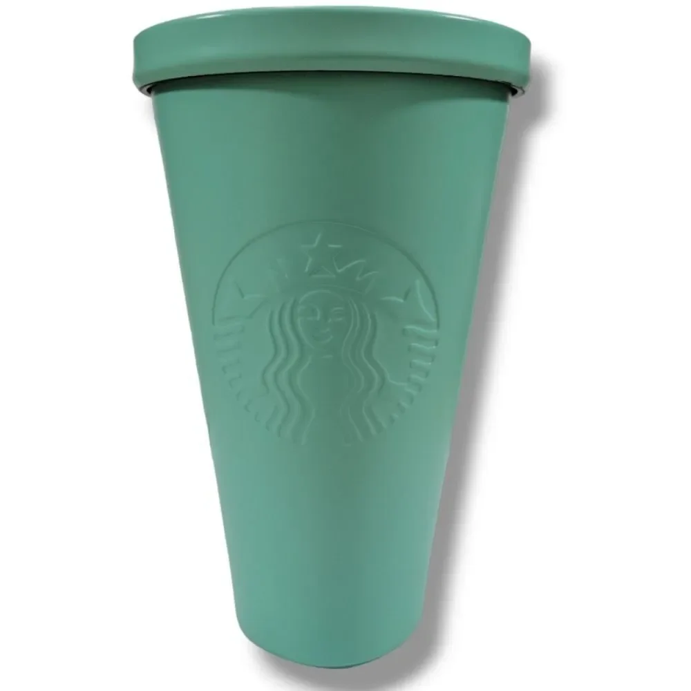 Starbucks Tumbler 2015 Stainless Steel Tumbler Cup Blue 16 fl oz No Straw Dented